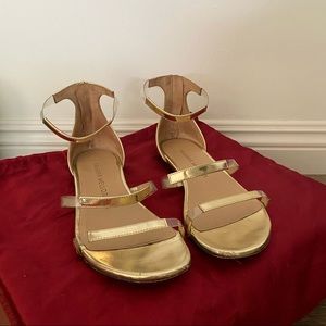 Tamara Mellon Gold Frontline Flat 35.5